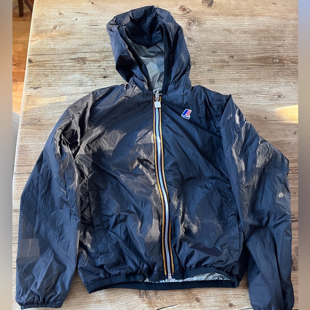 KWay rain jacket silver/black reversible